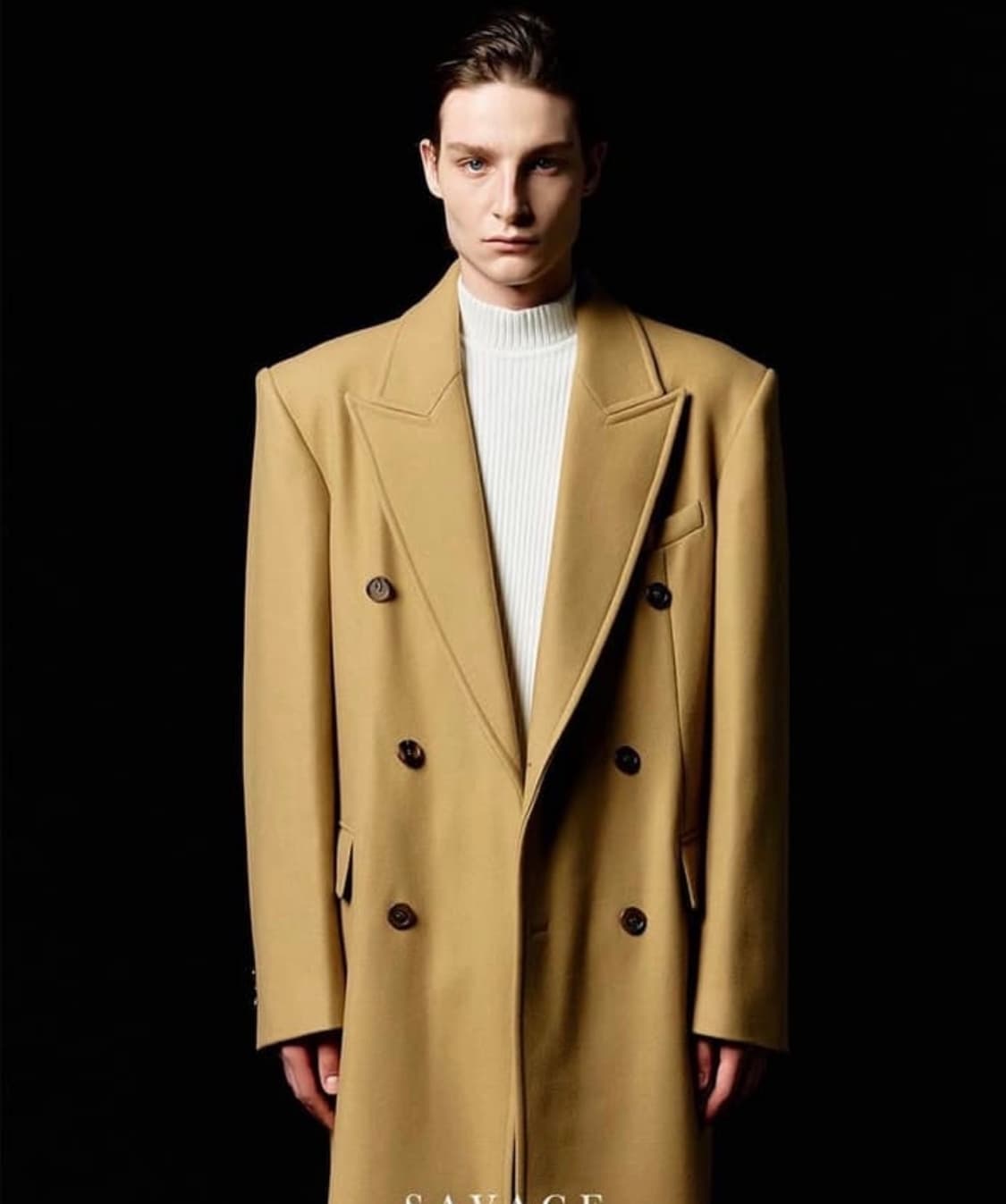 Savage 울 캐시미어 더블 코트 xl 상품이미지2