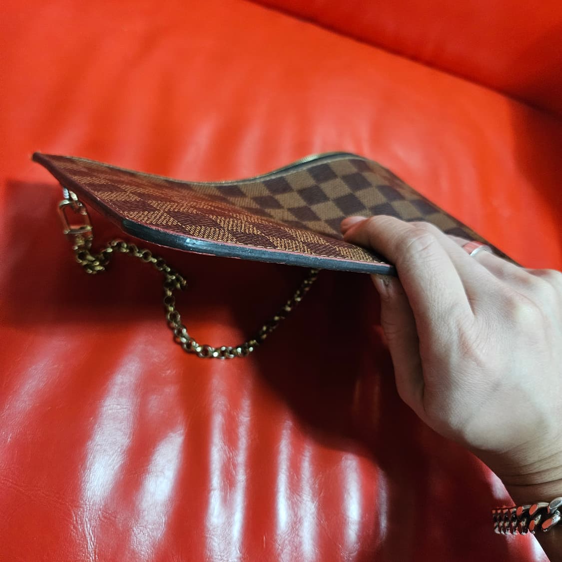 루이비통 커스텀 체인 다미에 미니 체인 크러치백  상품이미지5