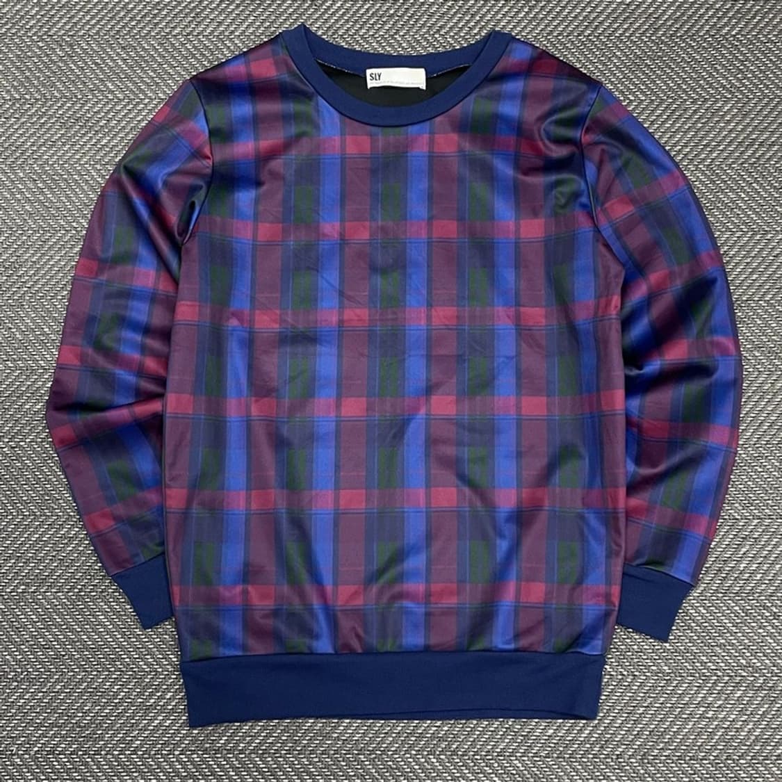 SLY 체크 패턴 맨투맨 v0226 상품이미지1