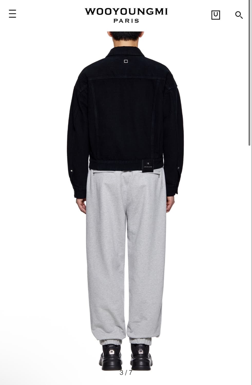 [52] 우영미 크롭 데님 점퍼 자켓 블랙 상품이미지3