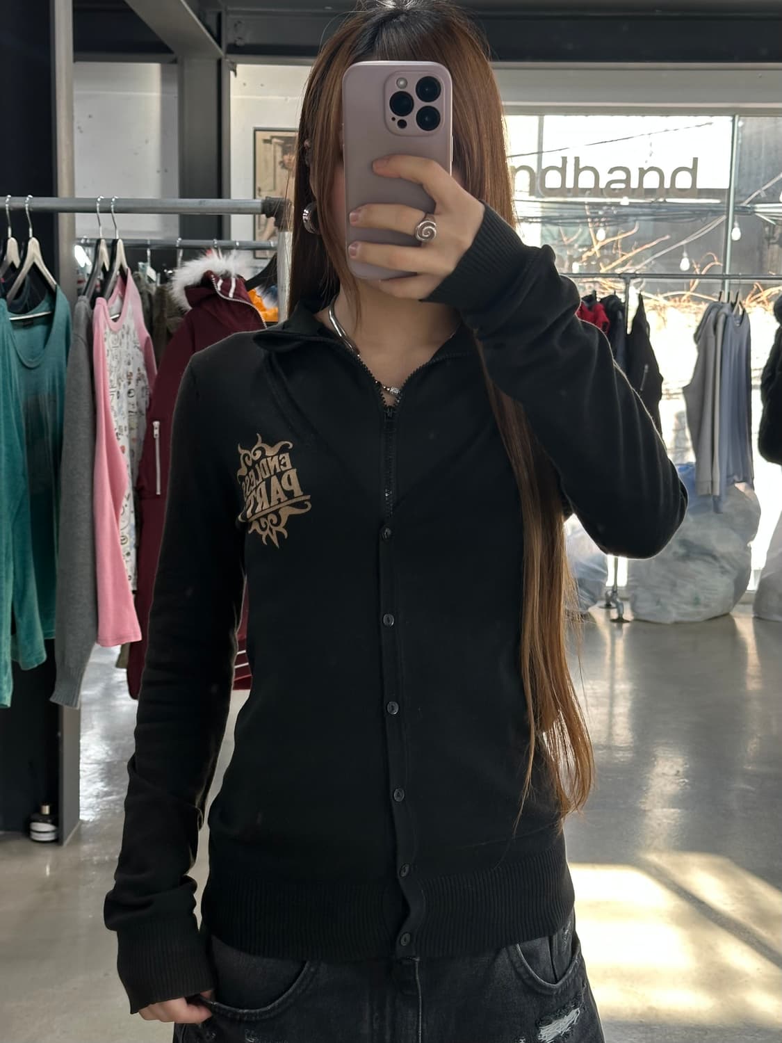 히스테릭글래머 Endless Party 히스걸 빅로고 버튼 가디건 상품이미지2