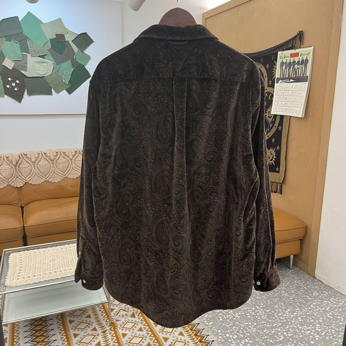 타미힐피거 컨트리 스트릿 펑크 페이즐리 벨벳 셔츠 L C11015 상품이미지4