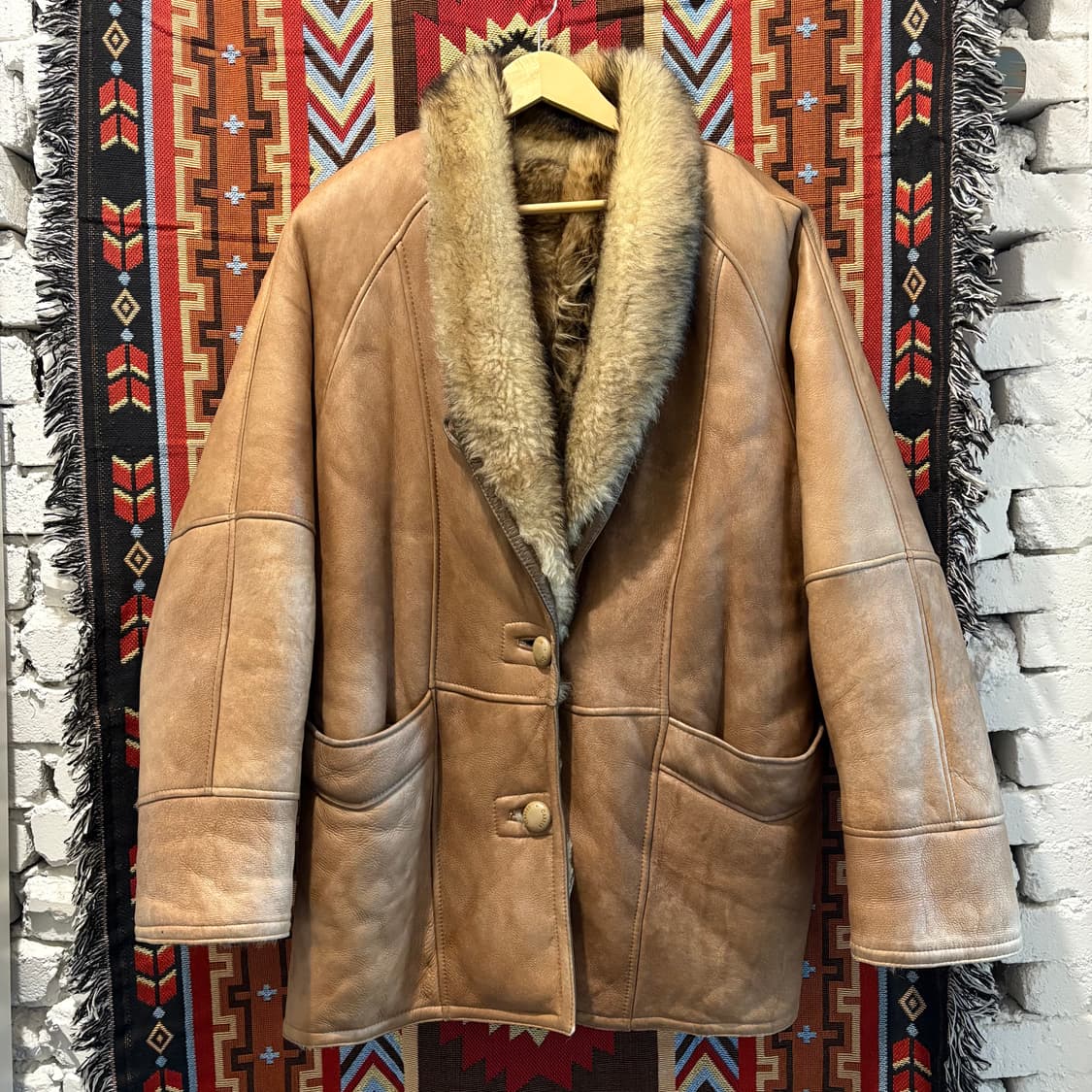 양가죽,양털100% 롱 무스탕 자켓 상품이미지1