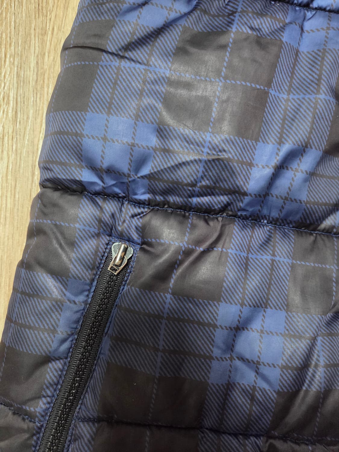 EVISU 체크 후드 패딩 조끼 L 상품이미지6