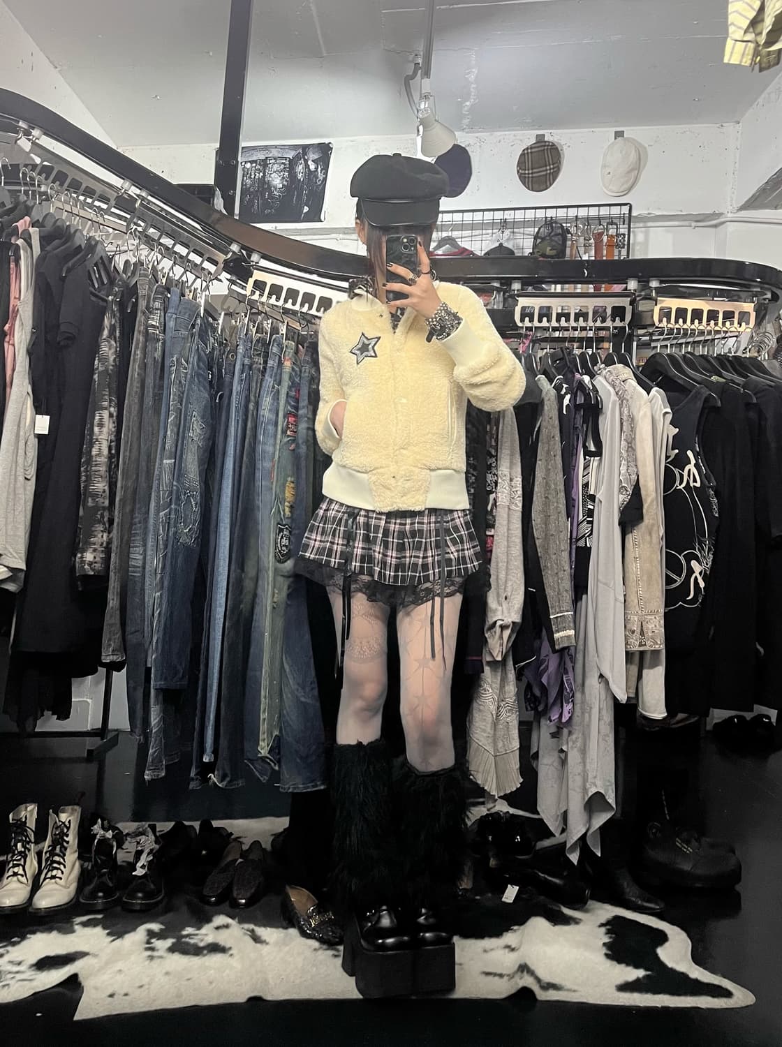 아일렛 체크패턴 스커트 상품이미지1