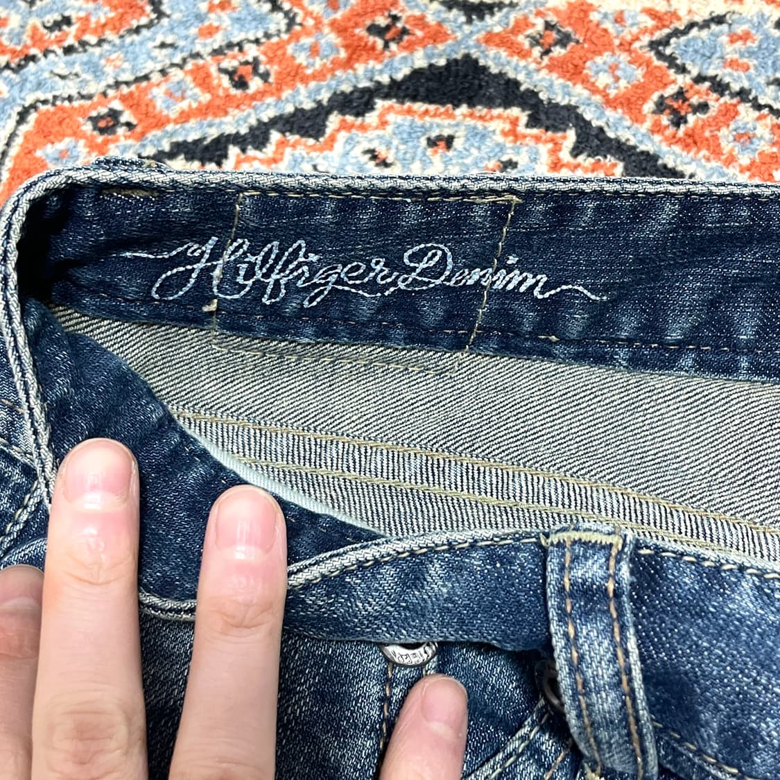 (택있는 새상품) 타미힐피거 데님 중청 골반 데님팬츠 여성30 상품이미지6