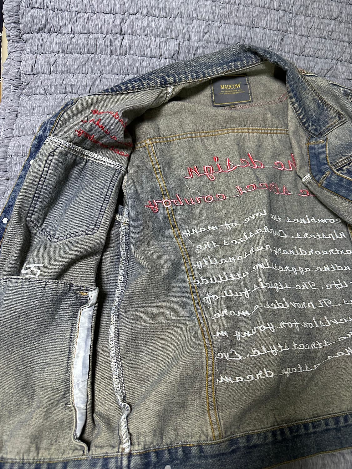 MADCOW 프린팅 데님 자켓 2XL 상품이미지5