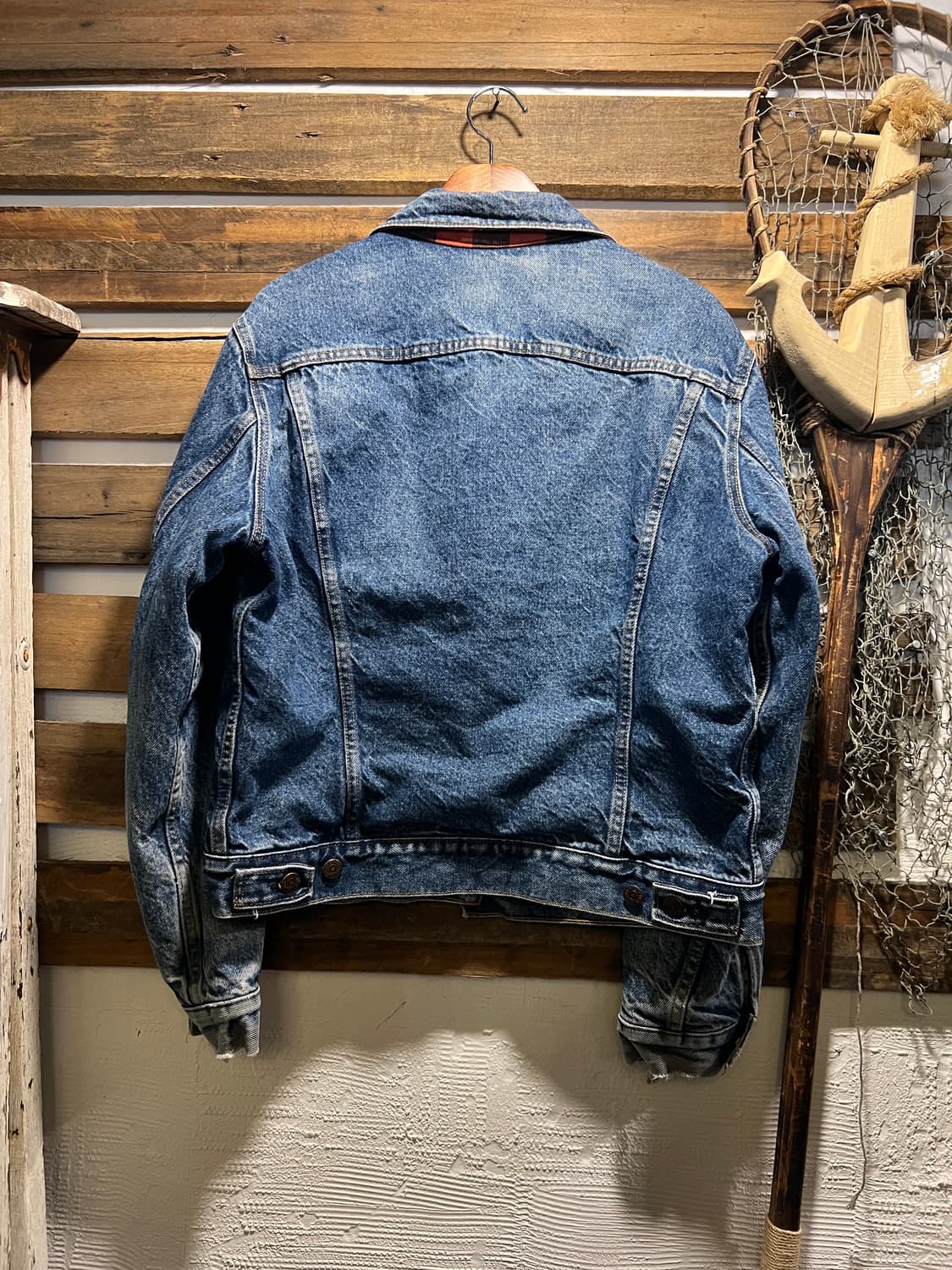 [M]90's 리바이스 USA Made 버팔로체크 라이닝 데님 트러커자켓 상품이미지8