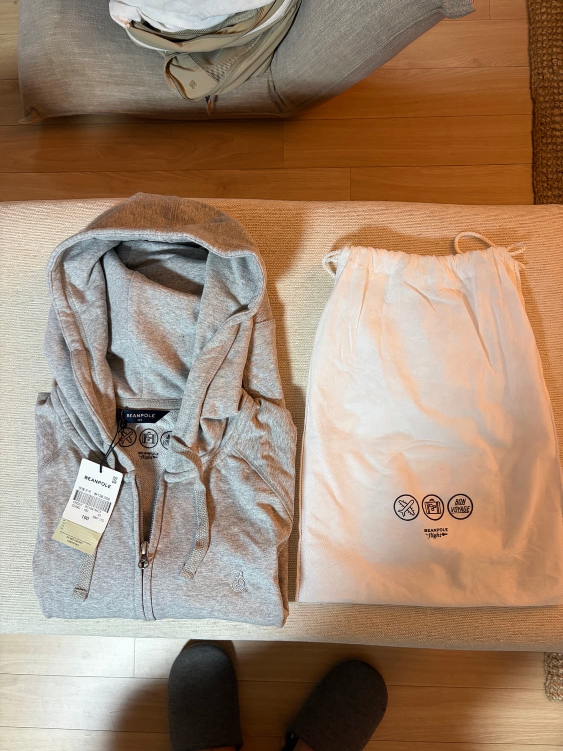 (새상품/택포) 빈폴 트래블 라인 경량 후드 집업 100  상품이미지4