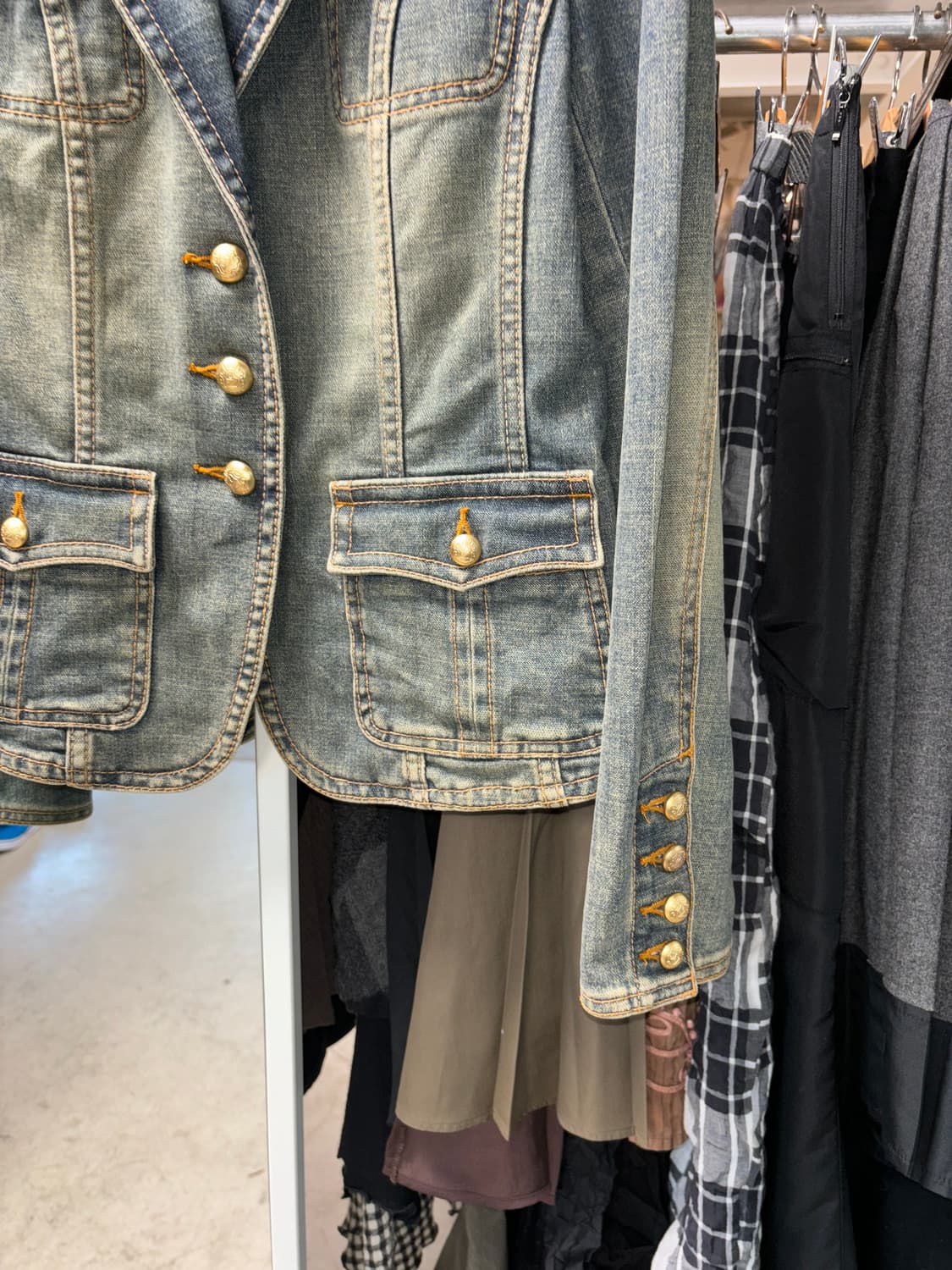 Kumikyoku 밀리터리 데님 자켓 상품이미지4