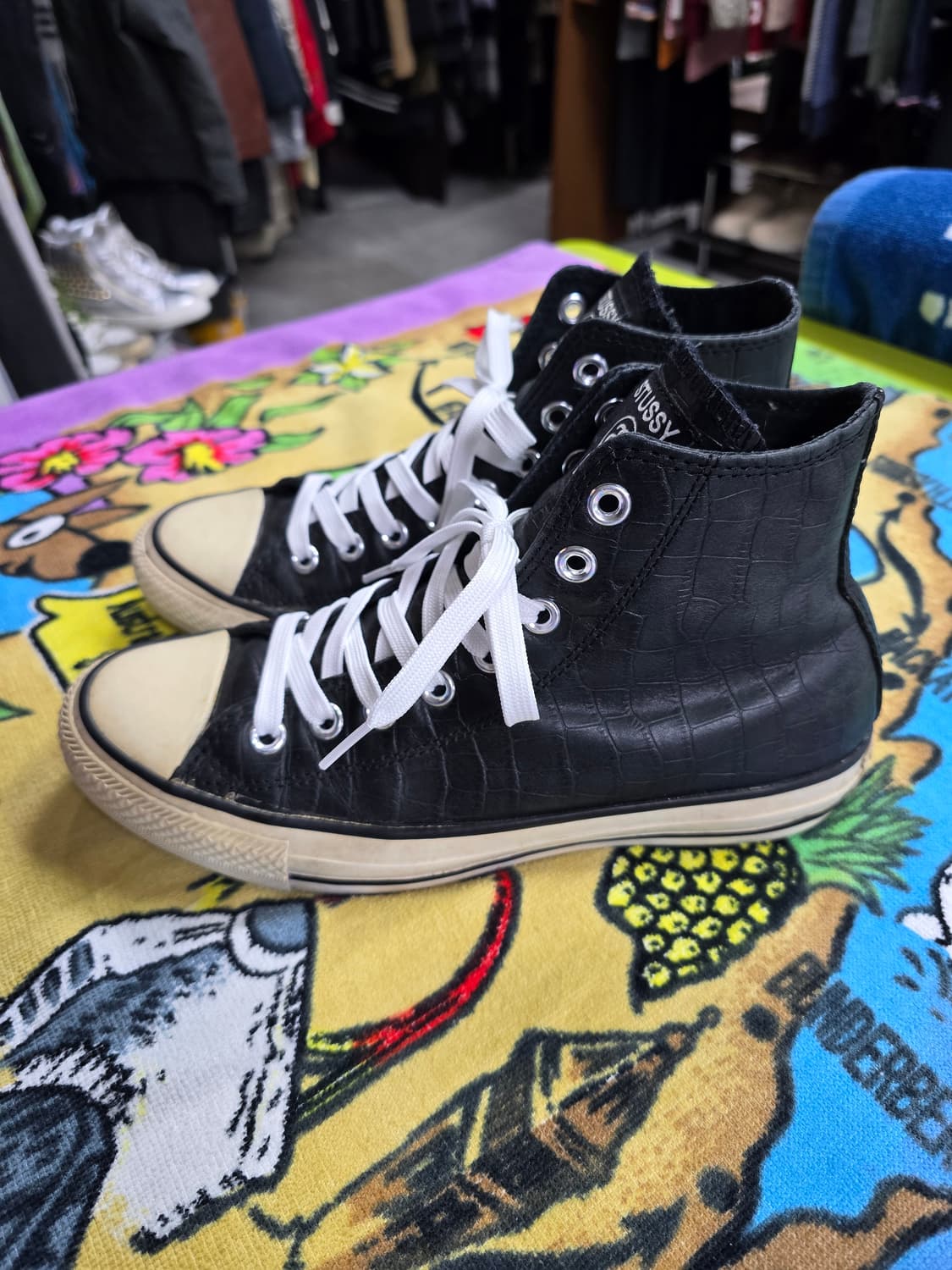 스투시 컨버스 블랙 하이 크로커다일 (1513) 상품이미지1