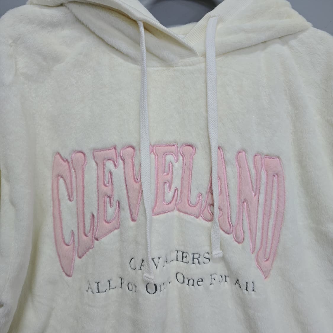 NBA 클리블랜드 캐벌리어스 퍼 후드 화이트 S 상품이미지3