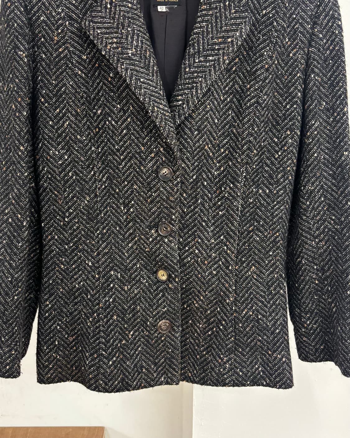 셀린느 블랙 헤링본 트위드 블레이저 자켓 상품이미지5
