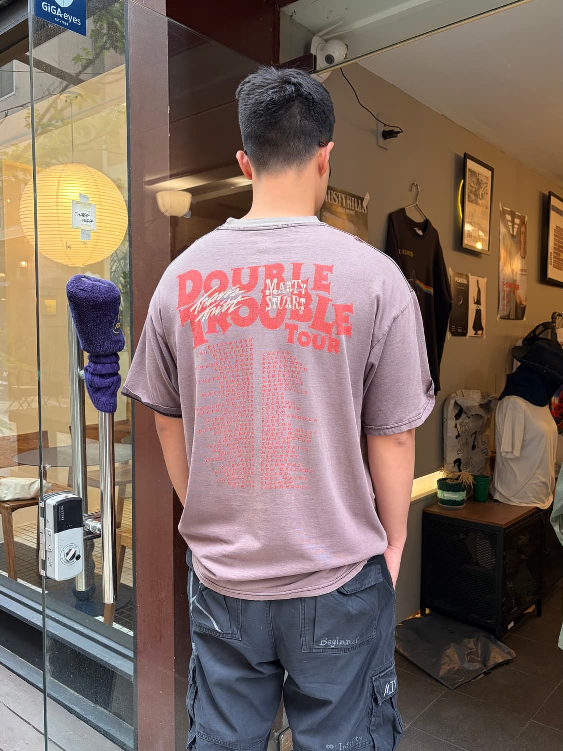 90‘s Double Trouble tour hard faded T-sh 상품이미지8