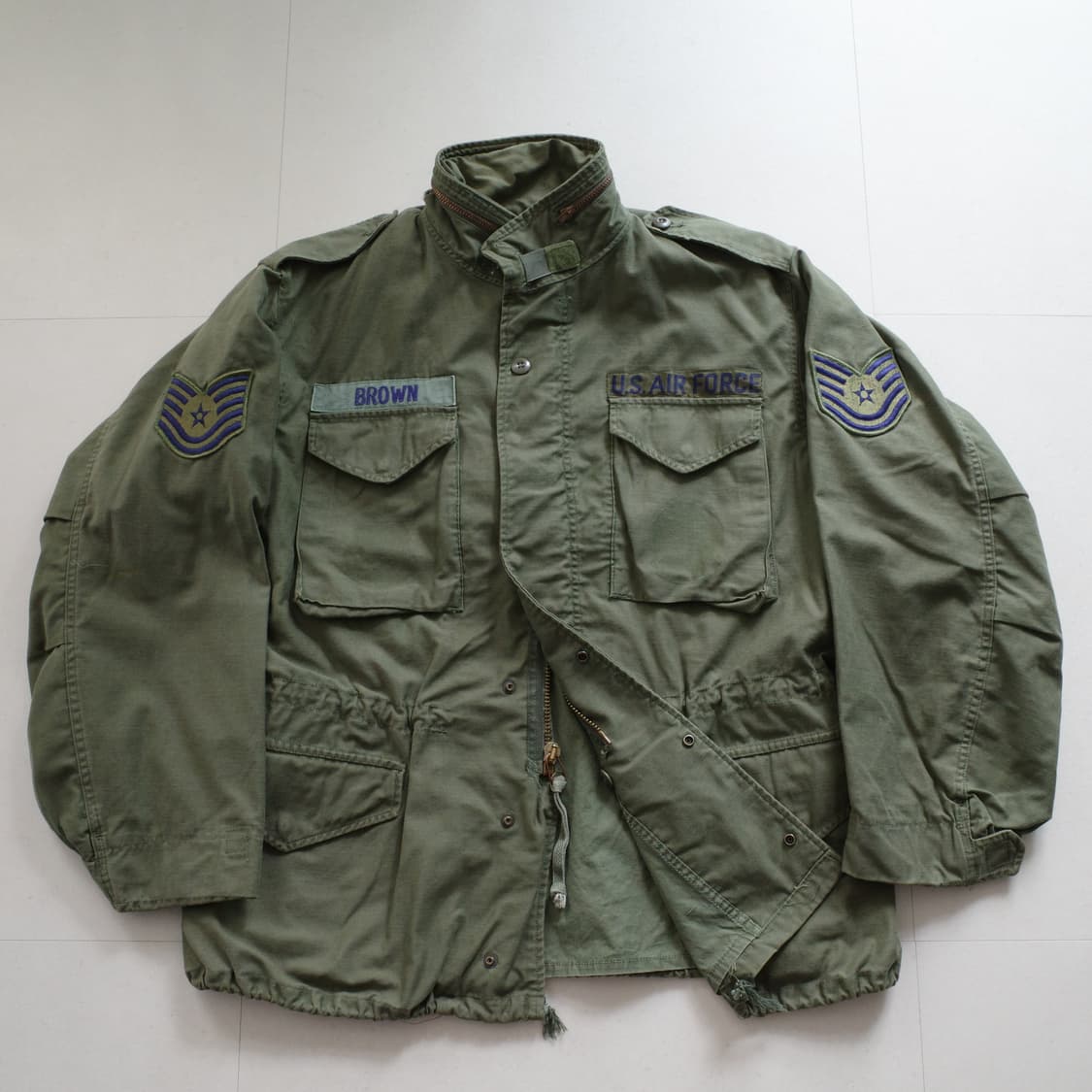70s USAF 미공군 M-65 필드자켓 오리지널 풀패치 L-R 상품이미지1