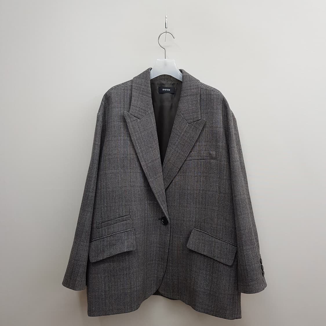 한섬 시스템 2021 체크 테일러드 자켓 88-98-165사이즈 상품이미지2