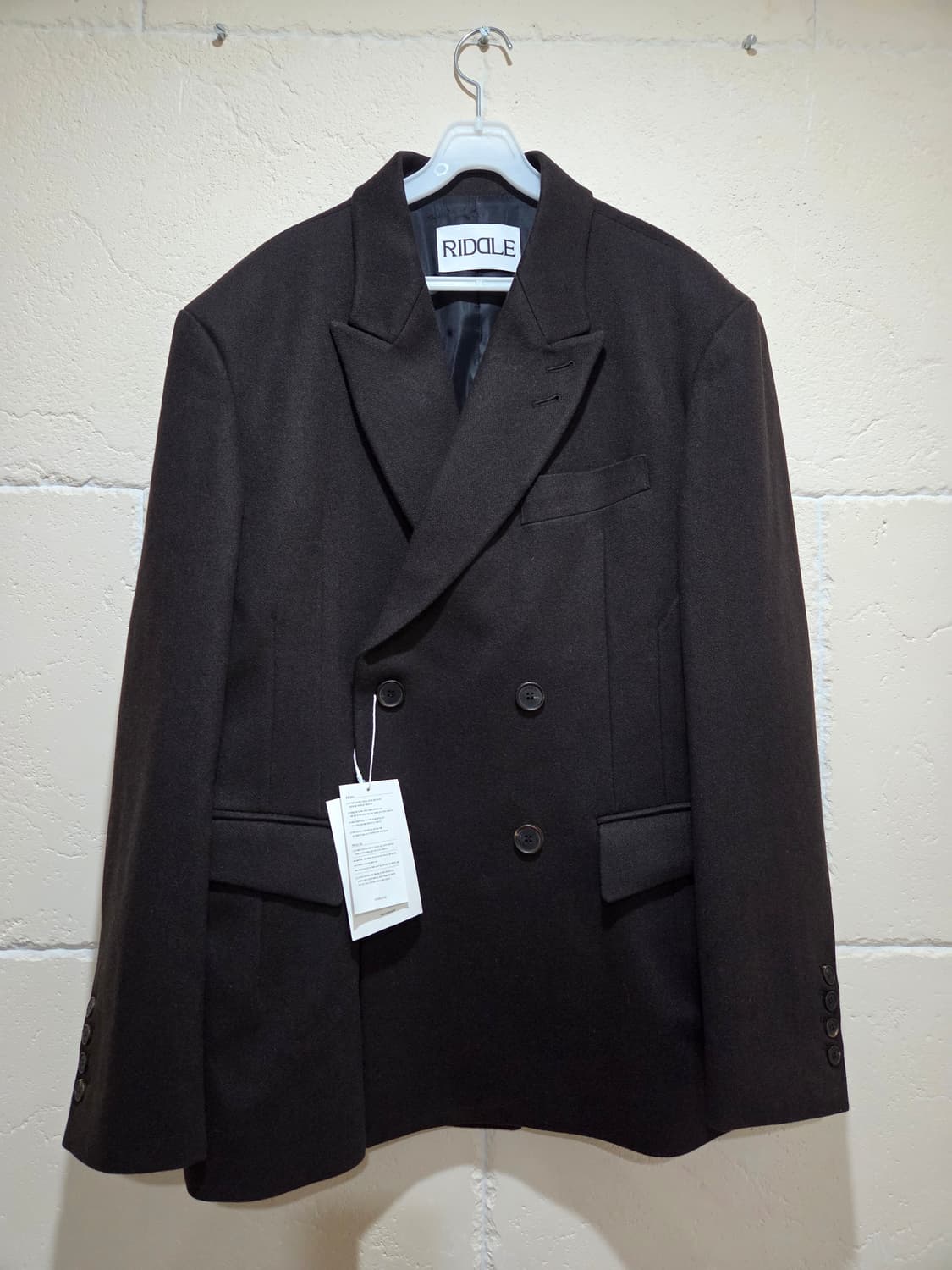 리들 riddle 오버사이즈 울 더블 브레스티드 자켓 3사이즈 새상품 상품이미지3