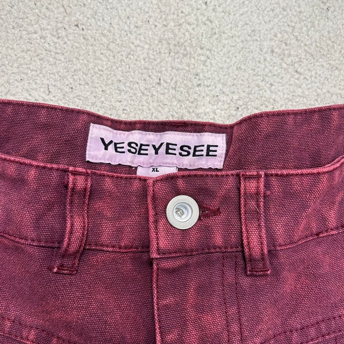 YESEYESEE 버건디 데님 숏팬츠 XL 상품이미지5