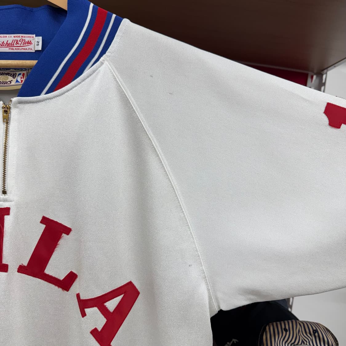 90s 미첼앤네스 필라델피아 식서스 반집업 져지 made in KOREA 상품이미지3