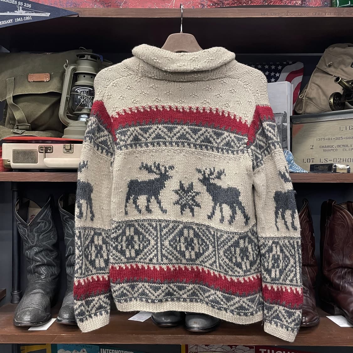 폴로 랄프로렌 노르딕 핸드 니트 사슴 패턴 코위찬 니트 가디건 상품이미지2