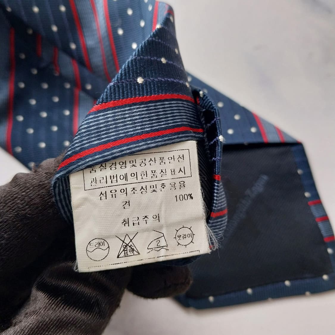 에르메네질도 제냐 스트라이프&도트 넥타이 9.4cm A+등급 k2054 상품이미지8