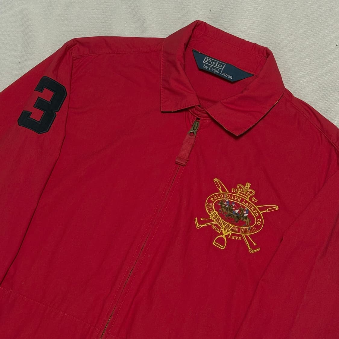 M 폴로랄프로렌 기마 로고 레드 스윙탑 자켓 상품이미지1
