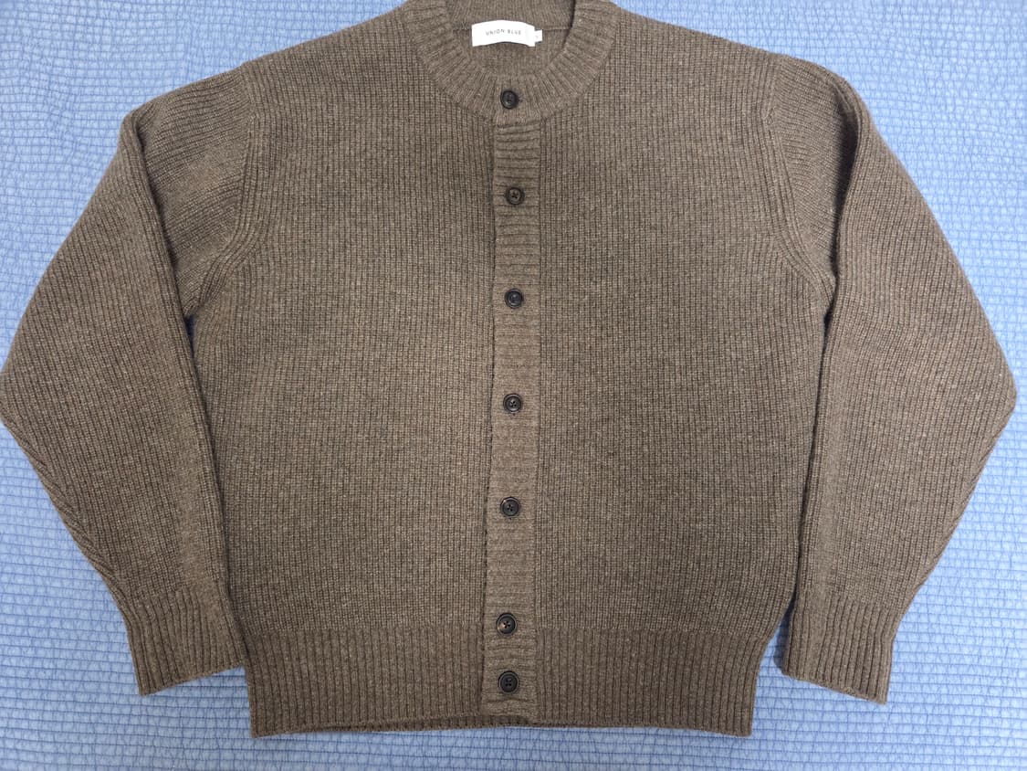 유니온블루 스트럭처 크롭 가디건 멜란지브라운 상품이미지2