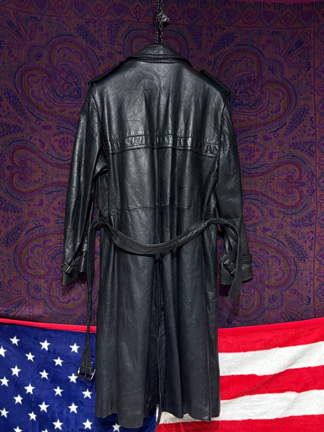 일본 더블 트렌치 레더 코트 상품이미지3