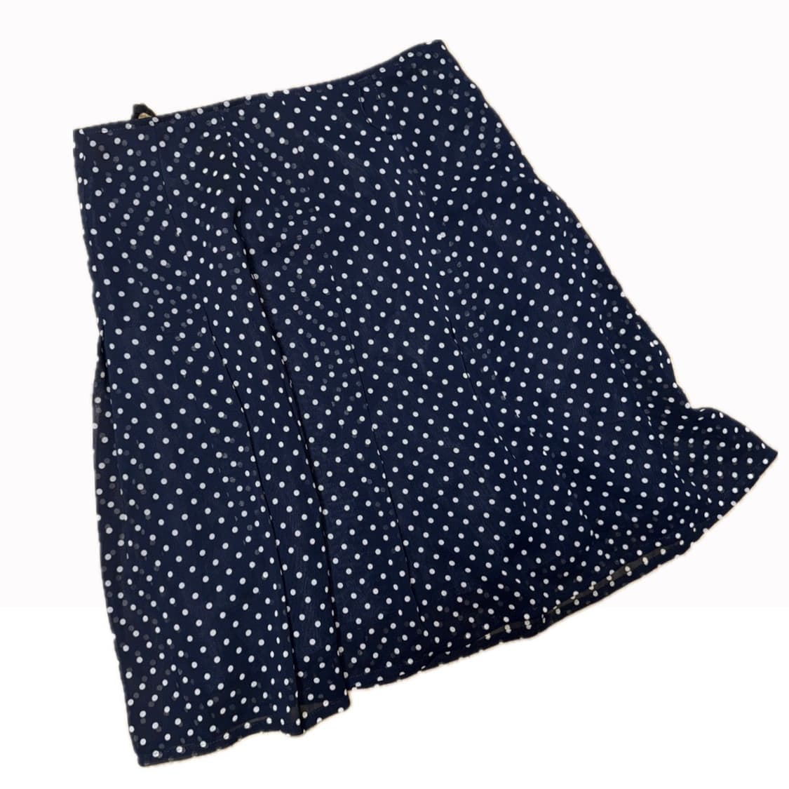 빈티지 도트 미디 치마 (navy) 상품이미지1