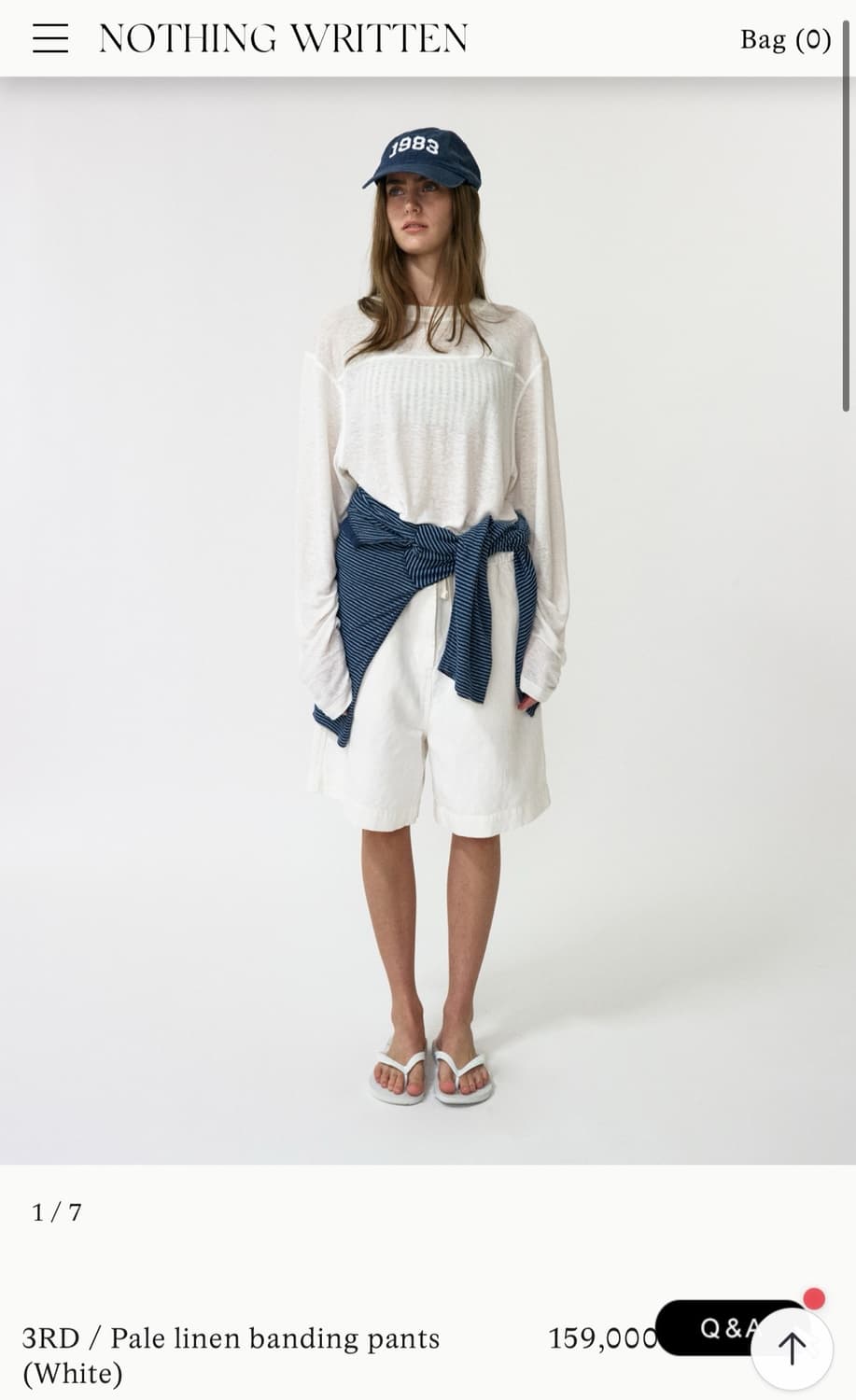 낫띵리튼 Pale linen banding pants white 상품이미지1
