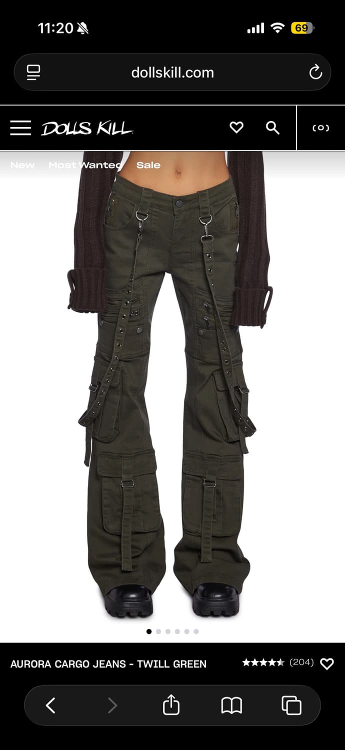 돌스킬 부츠컷 카고팬츠 y2k dollskill aurora pants 상품이미지1