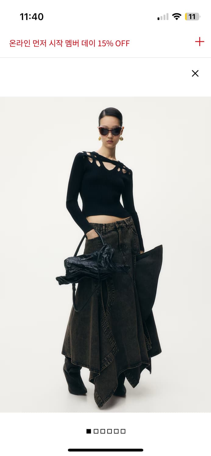 H&M 글렌마틴스 컷아웃탑 xs 상품이미지2