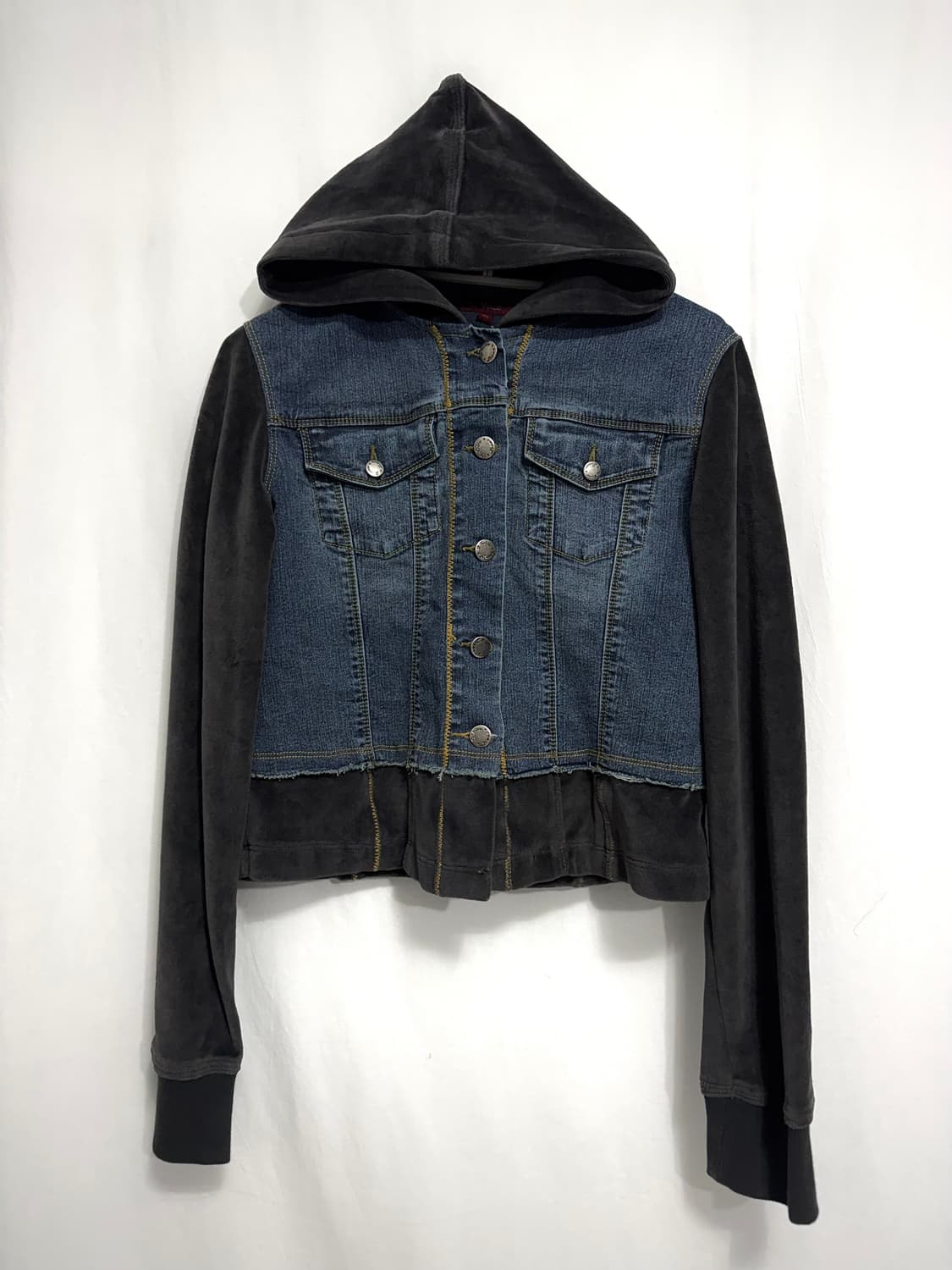 Hooded Crop Denim Jacket 상품이미지3