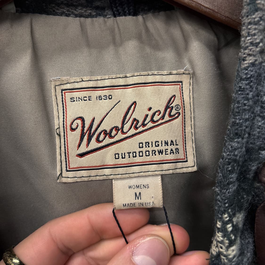 울리치 브랜치 플라잉 구스 패턴 울 블랭킷 후드 니트집업 N366 상품이미지7