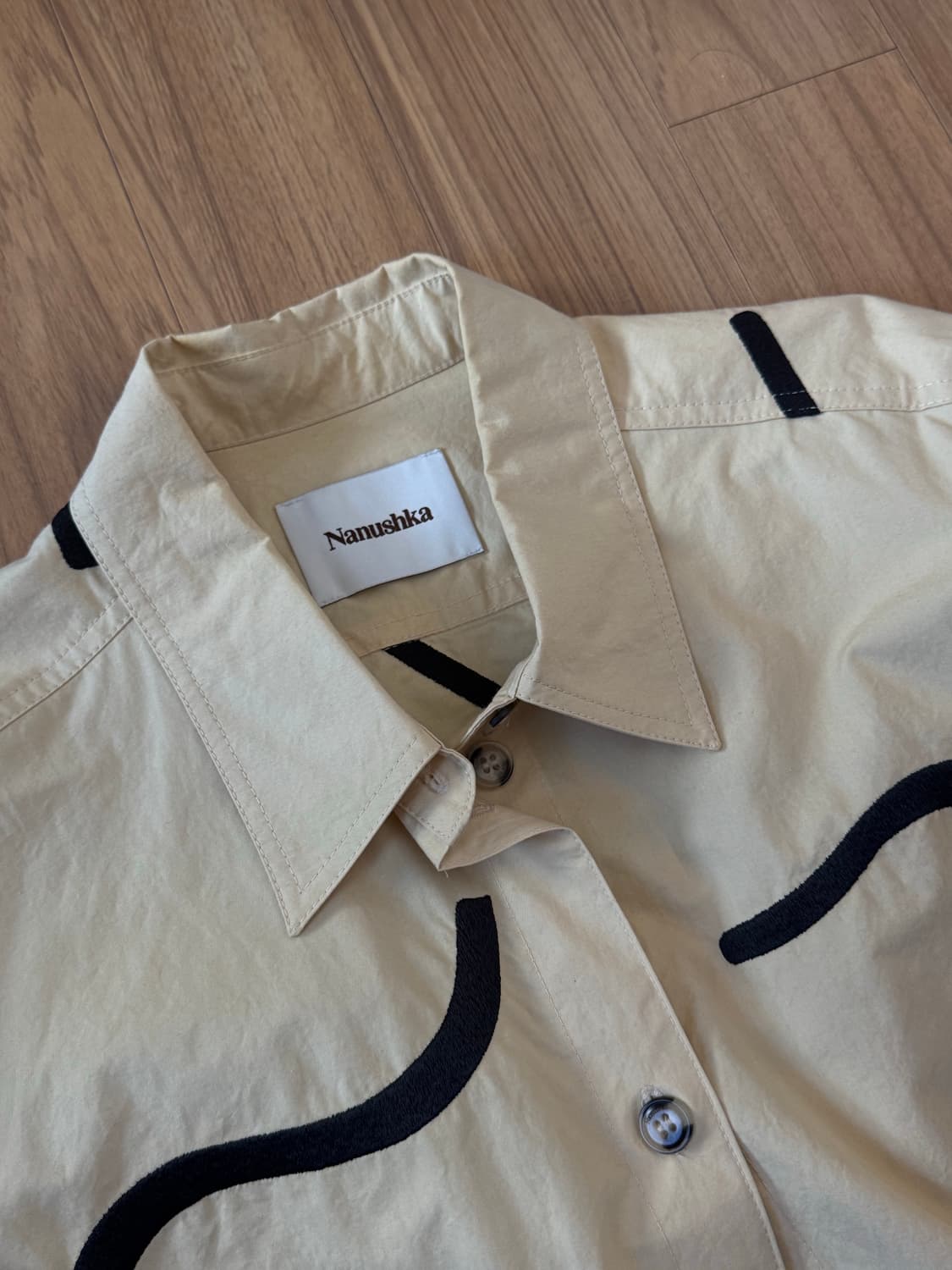 나누슈카 포플린 패턴 옐로우 셔츠 상품이미지4