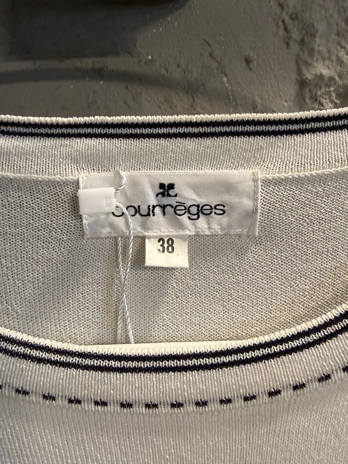 Courrèges 꾸레쥬 로고 반팔 니트 38 상품이미지4