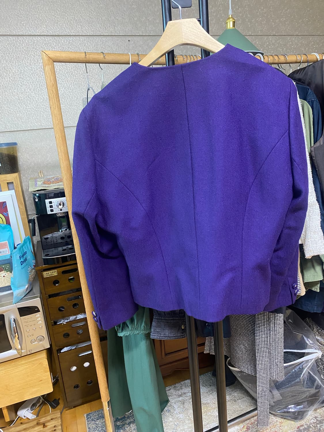 dictiondor 퍼플 울 금장 버튼 자켓 상품이미지5