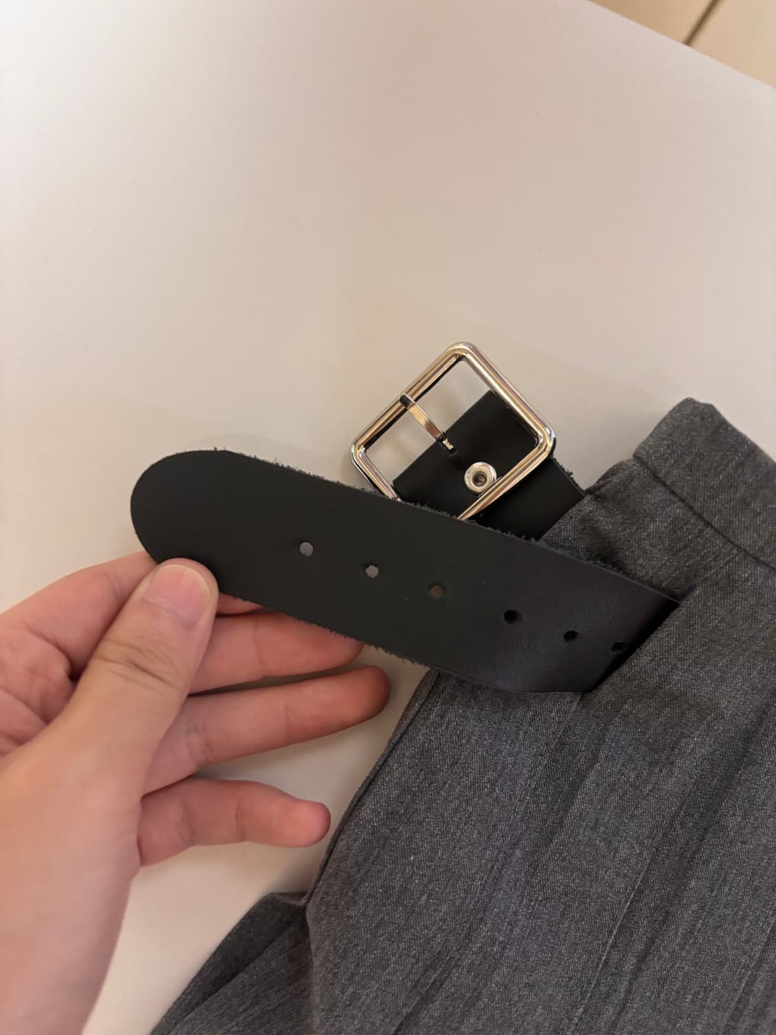 HALOMINIUM 플리츠 랩 쇼츠 스커트 그레이 상품이미지3