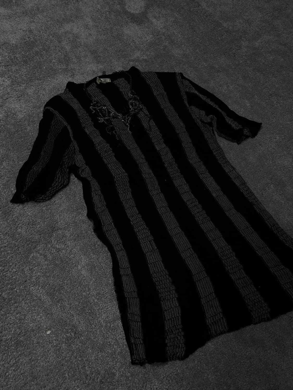 Vintgae 00s vkei punk stripe knit tshirt 상품이미지3