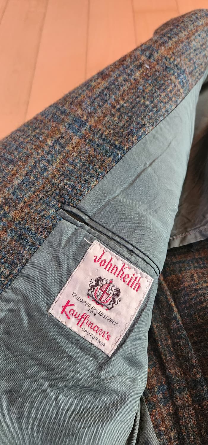 해리스트위드 그린체크 자켓 L 상품이미지9