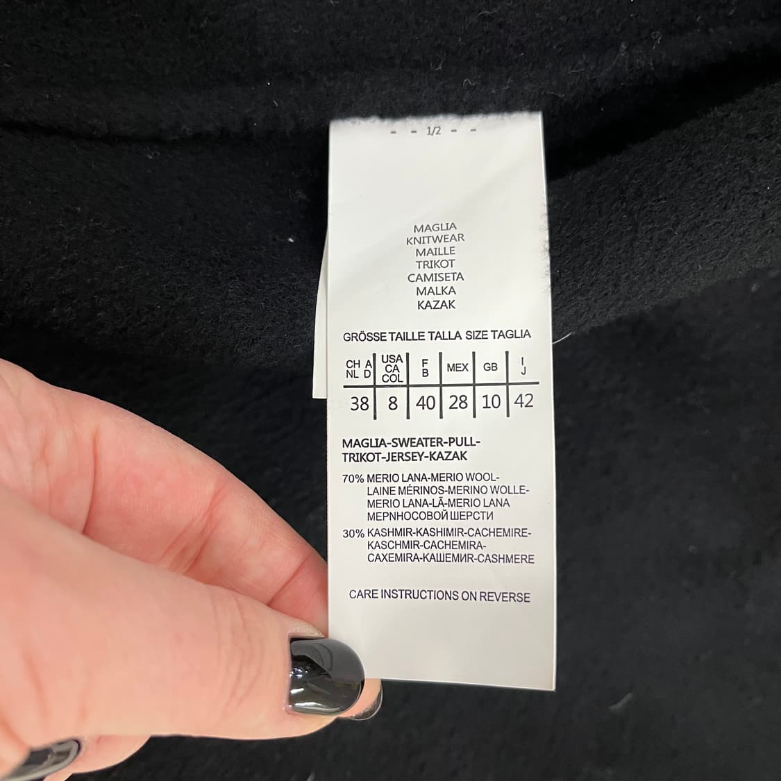 38 캐시미어 울 블랙 롱코트 0127M2 상품이미지2