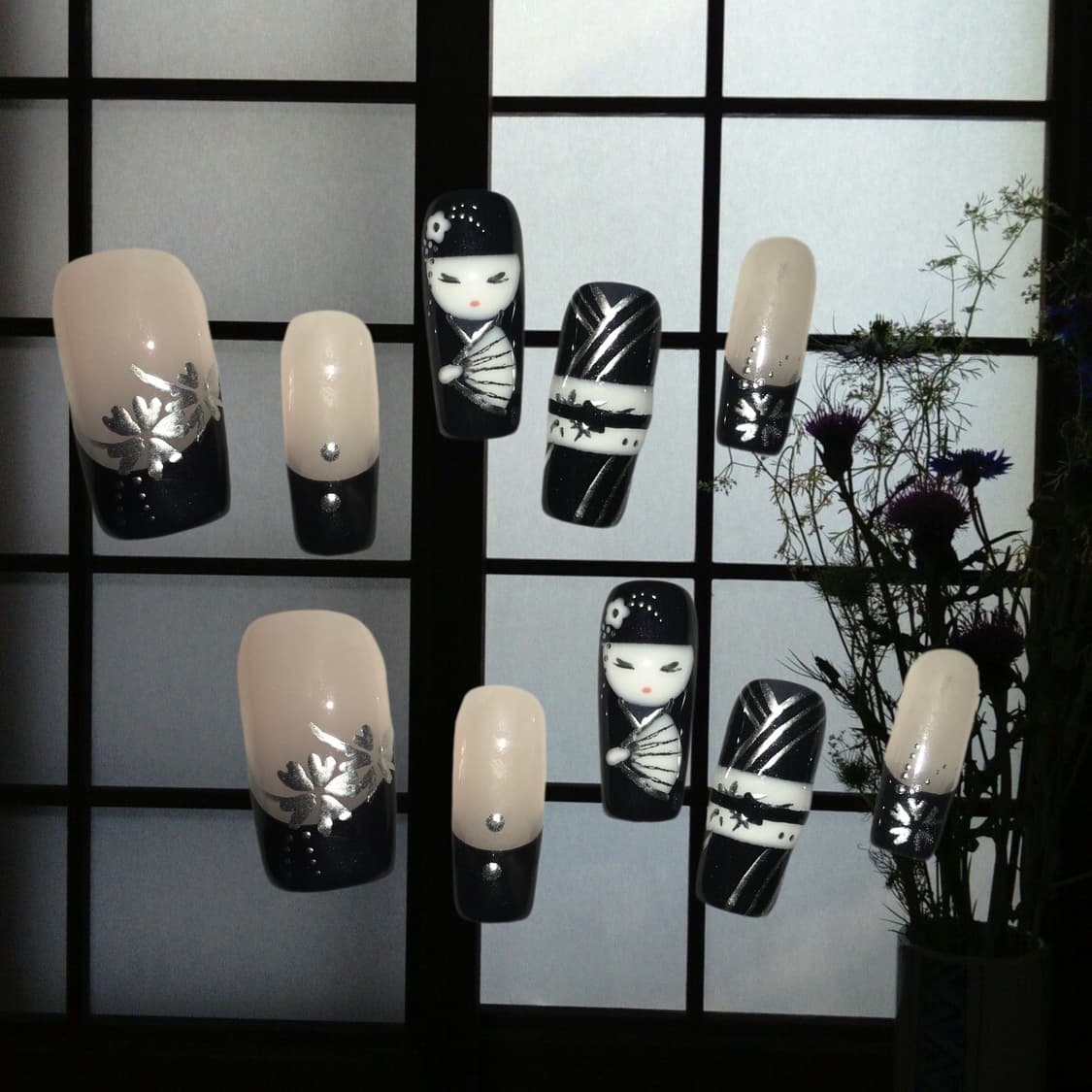 KOKESHIꫂ❁/ 일본 고케시 인형 오리엔탈 네일팁 프레스온 네일 상품이미지2