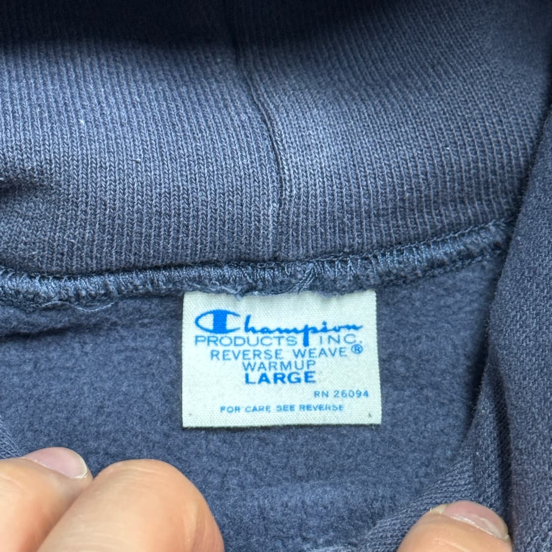 챔피온 빈티지 리버스위브 USAFA 네이비 후드 L 상품이미지5