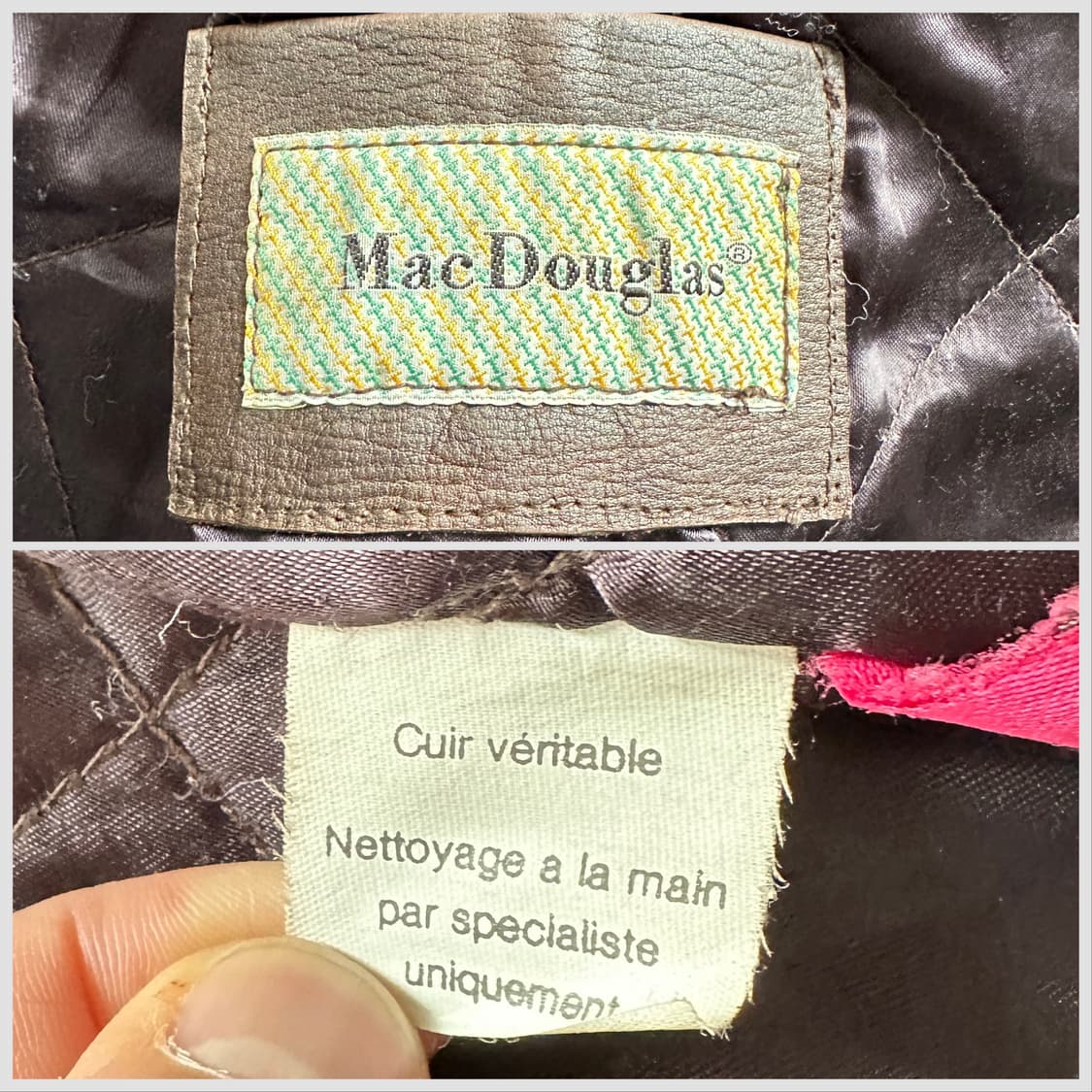 90s 프랑스생산 맥더글라스 빈티지 가죽 더플자켓 후 상품이미지4