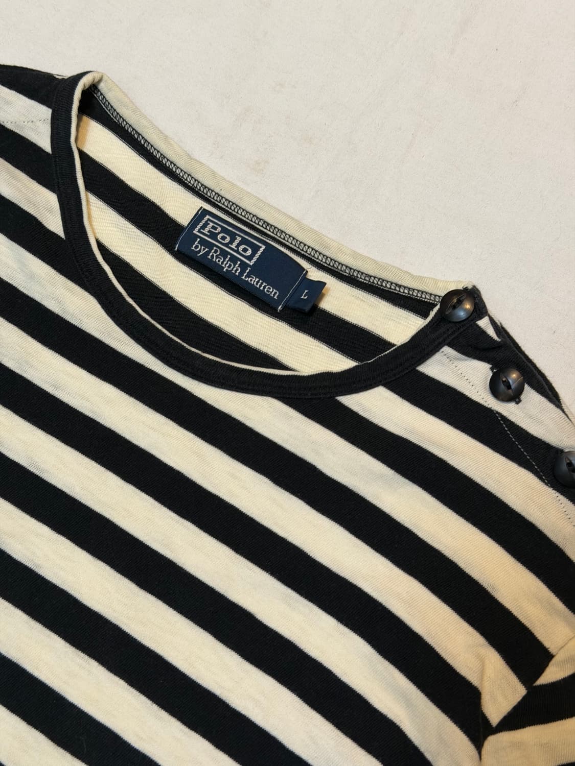 폴로 랄프로렌 PRL 스트라이프 버튼 롱슬리브 화이트 상품이미지3