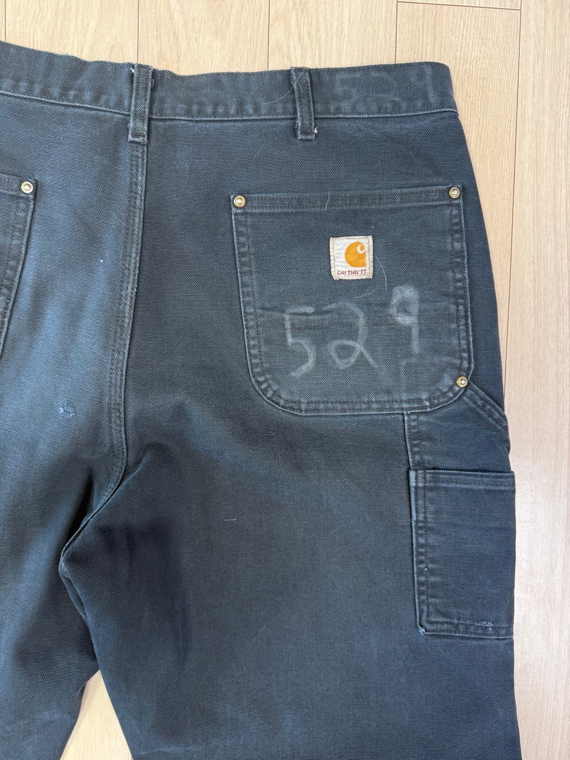 빈티지 칼하트 더블니 카펜터 팬츠 블랙 상품이미지5