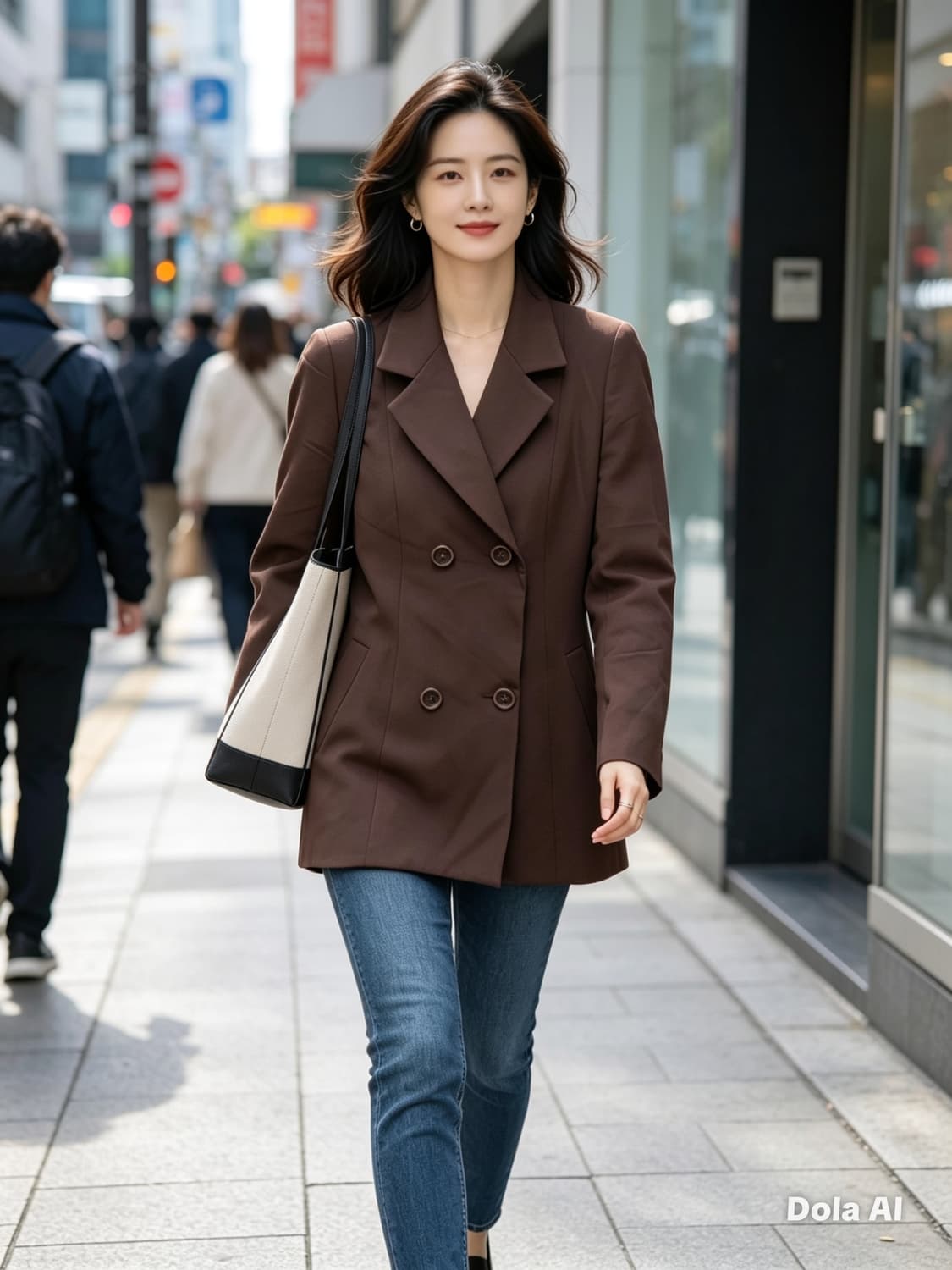 D&G 브라운 더블 버튼 재킷 42 상품이미지3