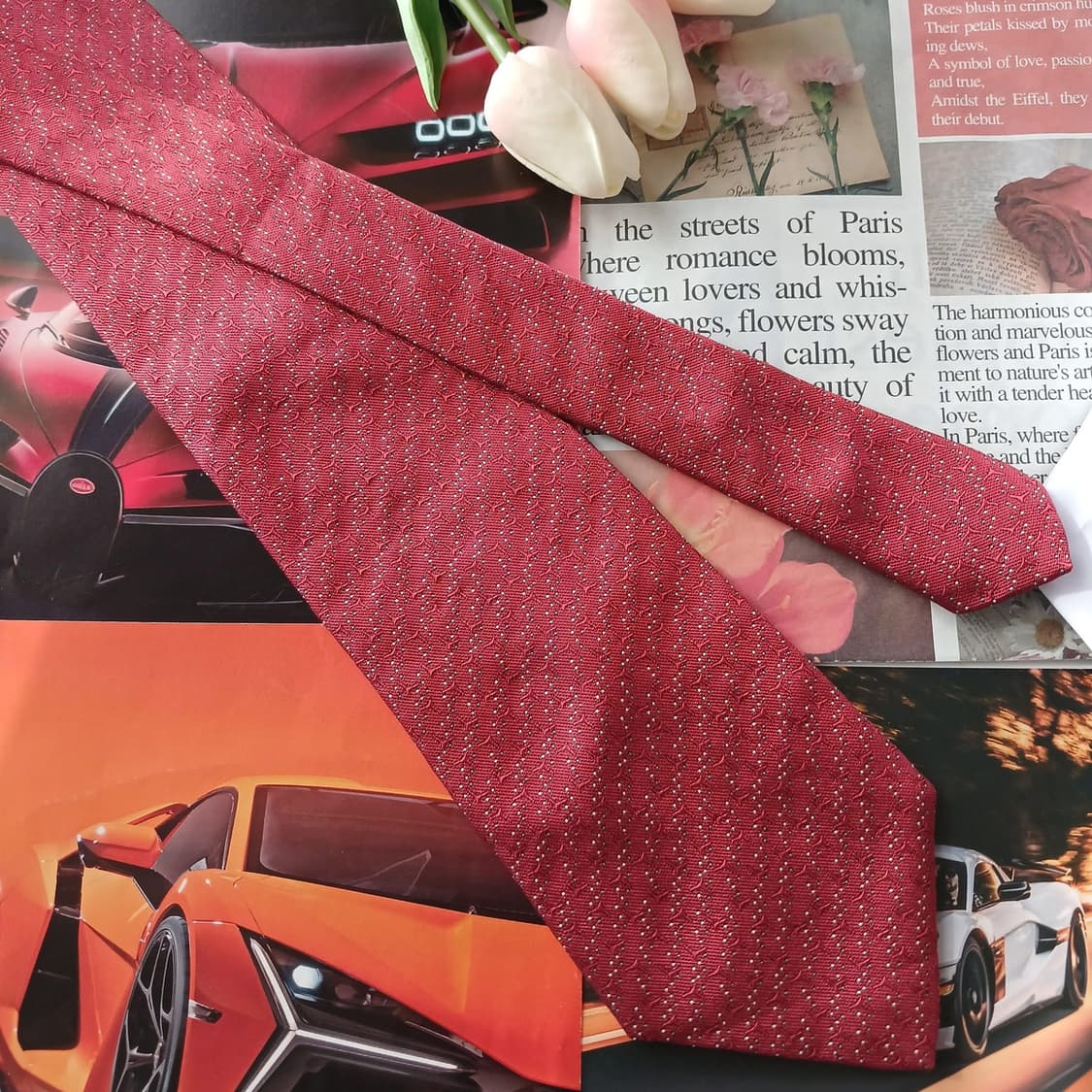 아쿠아스큐텀 실크 레드 마이크로 넥타이 9.5cm A+등급 A18821
 상품이미지3