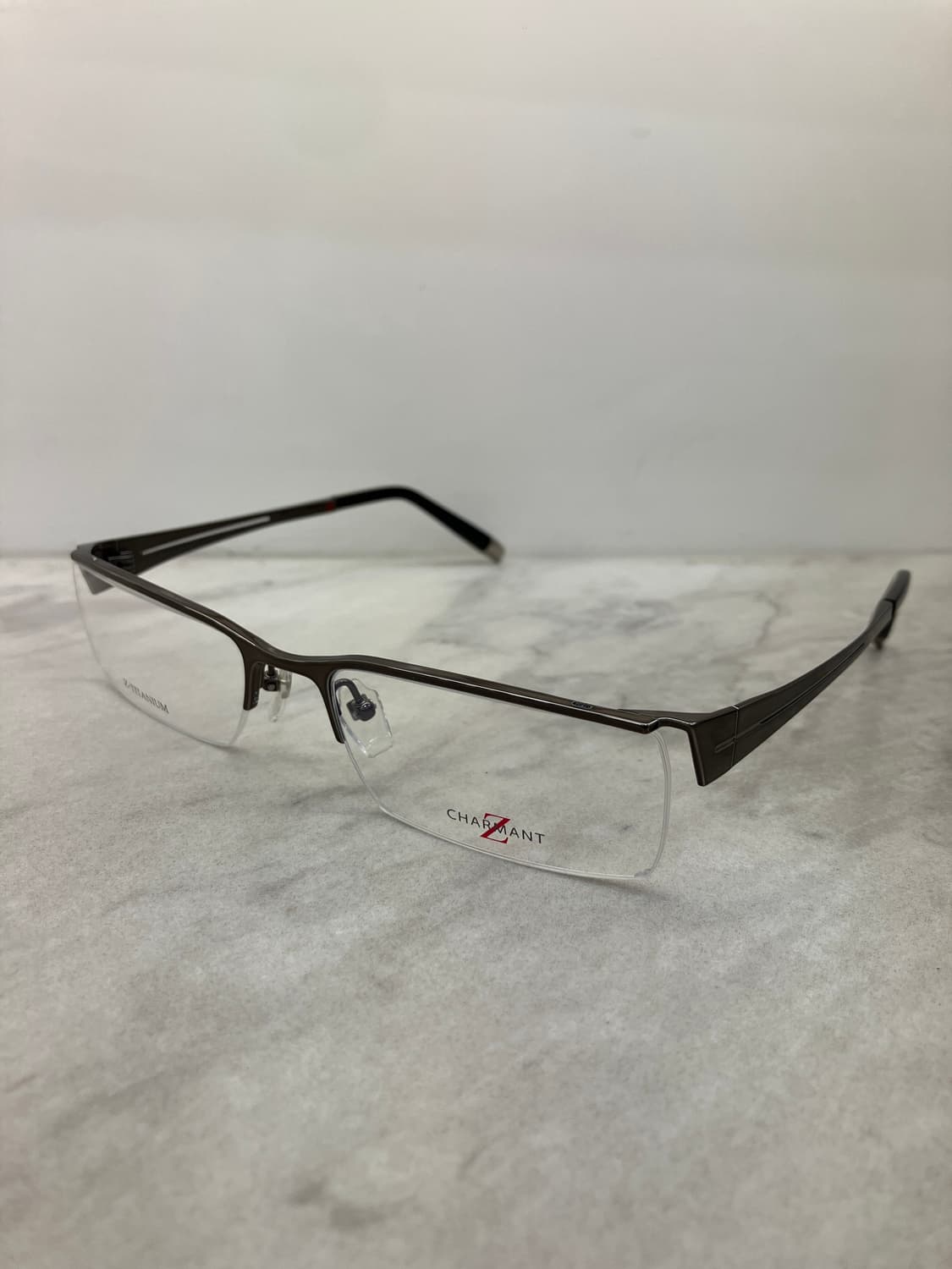 B48 샤르망 CHARMANT Z티타늄 건메탈 스퀘어 반무테 안경 상품이미지8