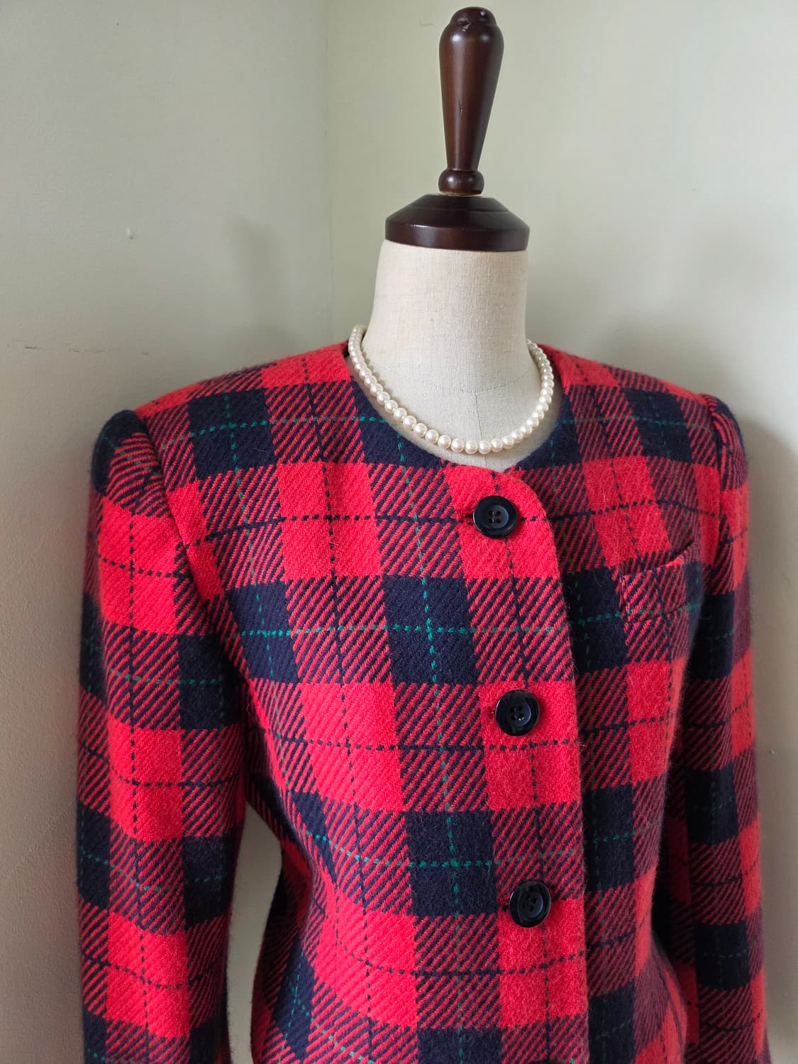 체크 울 자켓 상품이미지3